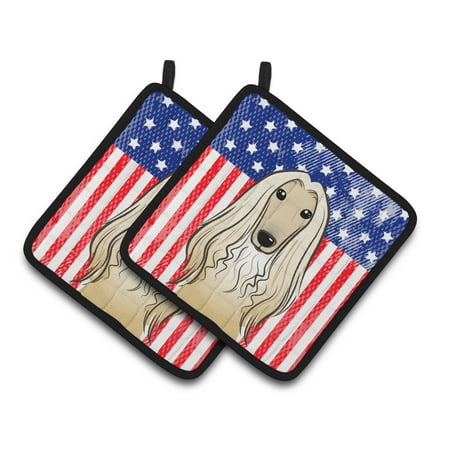 

Carolines Treasures BB2174PTHD Flag and Afghan Hound Pair of Pot Holders 7.5HX7.5W multicolor