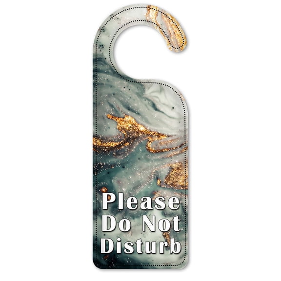 Do Not Disturb Door Knob Hanger Sign - Gold Granite