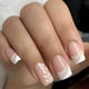 thumbnail image 2 of 24 Uds. De uñas postizas de cabeza cuadrada Simple con pegamento de gelatina, gradiente rosa y blanco, prensa francesa en uñas postizas, puntas de uñas cortas de cobertura completa, 2 of 5