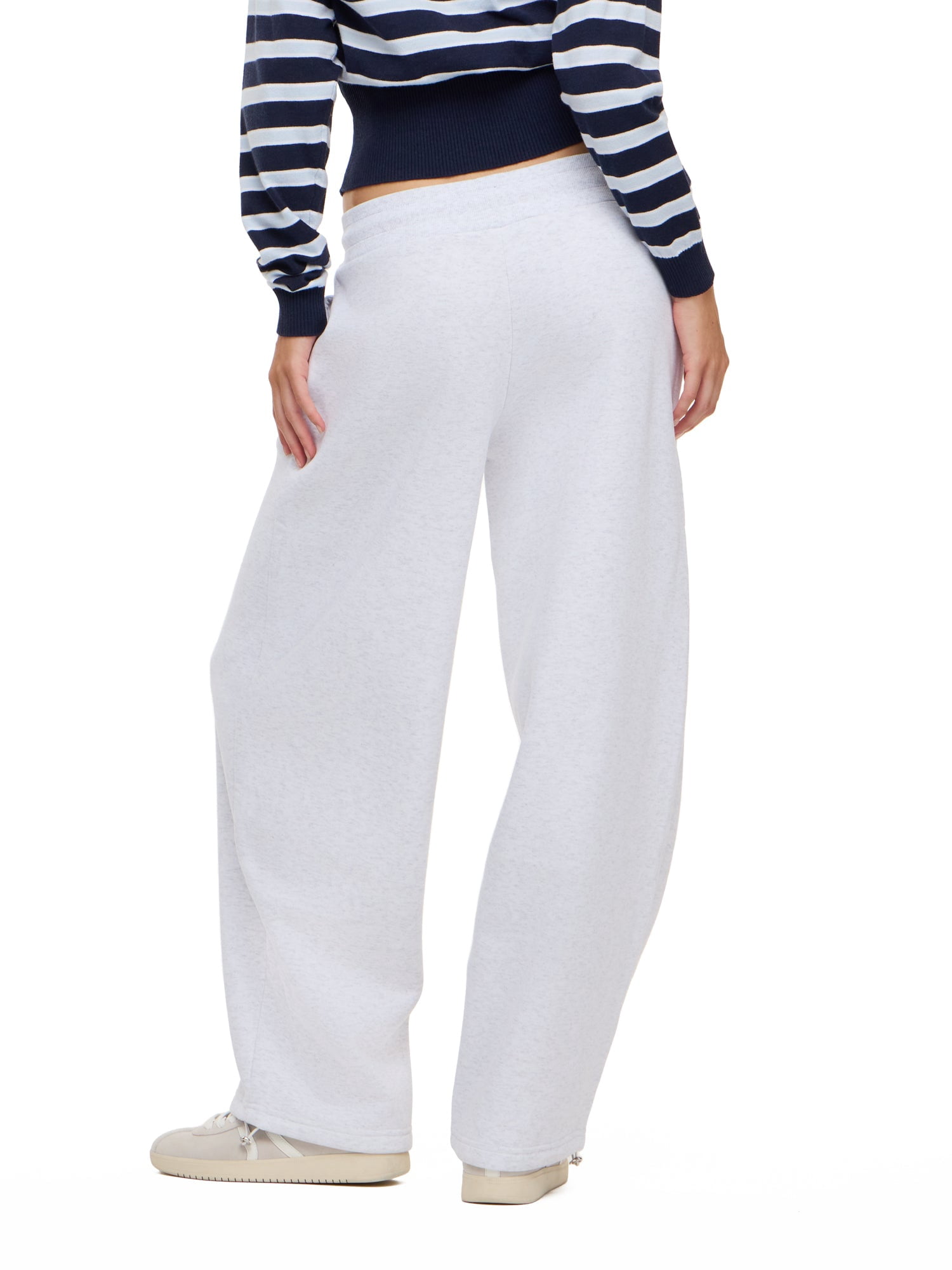 Forever 21 Women's Barrel Leg Joggers with Drawstring Waist and Bungee Hem, Fleece Balloon Pants with Side Pockets, Grey, XXS-XXL