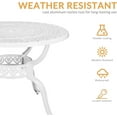 thumbnail image 5 of W WARMHOL 5-Piece Outdoor Patio Dining Set, All-Weather Cast Aluminum Patio Furniture Set for Backyard Garden Deck with 4 Chairs, 4 Cushions and 38.5” Round Table, 2.2" Umbrella Hole, White, 5 of 7