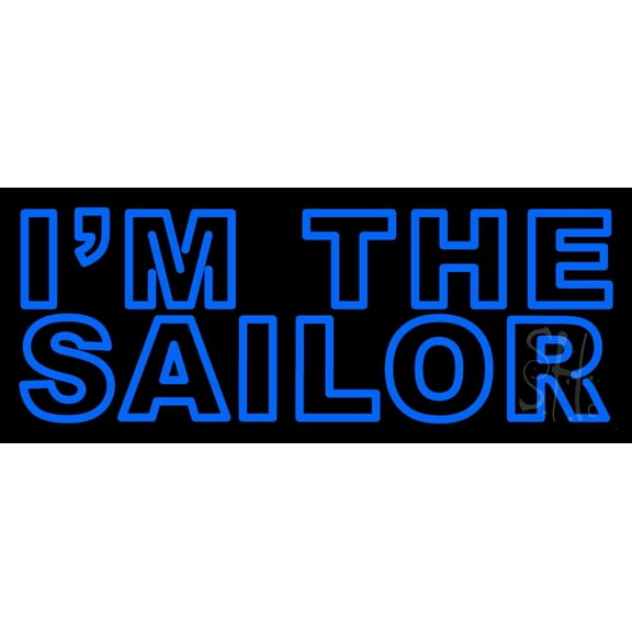 I Am The Sailor LED Neon Sign 13 x 32 - inches, Black Square Cut Acrylic Backing, with Dimmer - Bright and Premium built indoor LED Neon Sign for Defence Force.