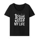 thumbnail image 1 of Camiseta para mujer Verano Tops Trajes Femeninos Camiseta de Cuello Redondo para Vacaciones Caminar S, 1 of 7