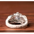 thumbnail image 4 of Vintage Openwork Filigree Ring, Women's Antique Solitaire Diamond Engagement Ring, Milgrain Ring, Engraved Shank Wedding Ring, 1.9 Ct Simulated Diamond, 925 Sterling Silver, 4 of 5