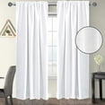 thumbnail image 2 of GFI LINEN CLUBS White Cotton Tab Top Curtains - 50x108 inch Window Panel Set, 2 Panels for Living Room, Bedroom or Bathroom C98, 2 of 3