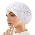 thumbnail image 2 of Lumtrix Turban Hats for Women Bandana Soft Headwrap Stretchy Lightweight Headscarf Sparkling Cap White One Size, 2 of 3