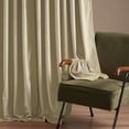 thumbnail image 2 of Jainmy Beige Velvet Curtains 96 Inches for Living Room Bedroom Soft Room Darkening Thermal Insulated Back Tab Curtains Drapes,52"x96", 2 Panels, 2 of 9