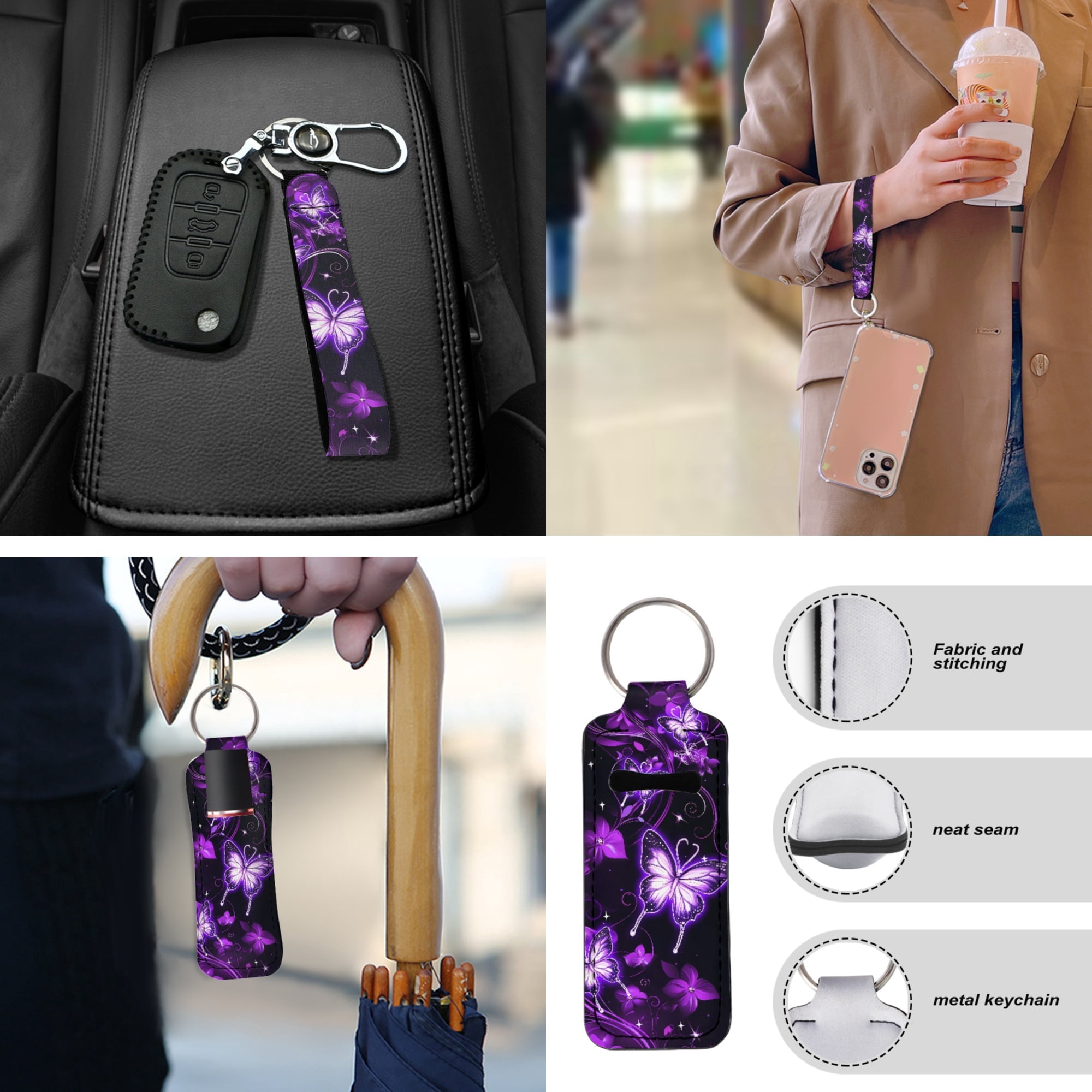 Jeiento 13 Pack Butterfly Car Seat Cover Set for Front and Rear, Auto Interior Accessories Full Set for Women Men Purple Car Seat Protective Universal Fits for Cars, SUV, Truck, Sedan, Van