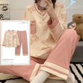 thumbnail image 1 of Conjunto de pijama anudado para Mujer, ropa de dormir con dibujos animados, a cuadros, 3XL, primavera y otoño, 1 of 4