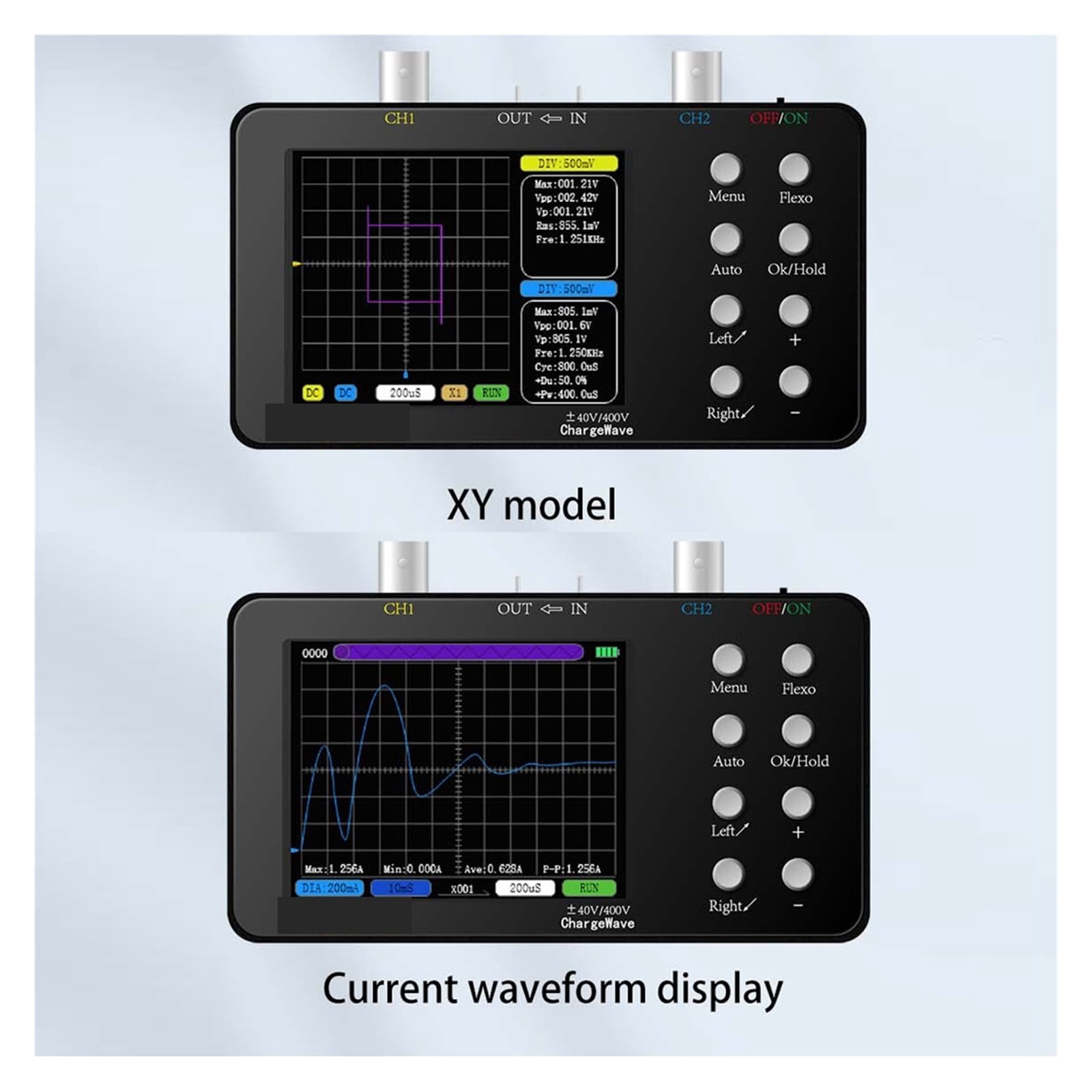 Portable Digital Oscilloscope 50M Sampling Rate 10M Analogue Bandwidth Cellphone Repairs 6A Current Waveform Measurement ,Professional Designed