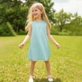 thumbnail image 2 of Bovxnpu Summer Girls Dresses, Toddler Girls Tank Play Dress Casual Sundress, Baby Girls Summer Casual Cute Solid Color Sleeveless Round Neck Dress 2 Years, 2 of 5