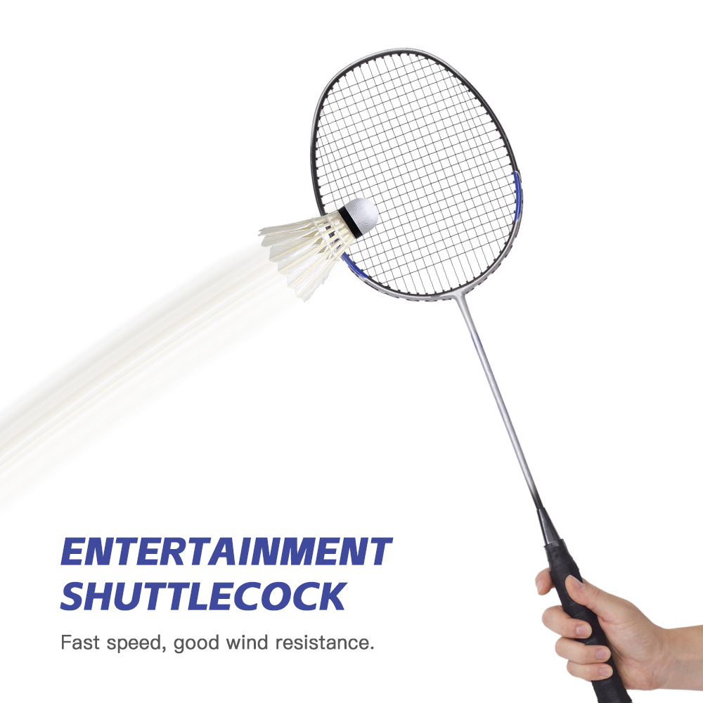 12 Pack Professional Real Feather Shuttlecocks - Premium Badminton Balls (Blue Pack)