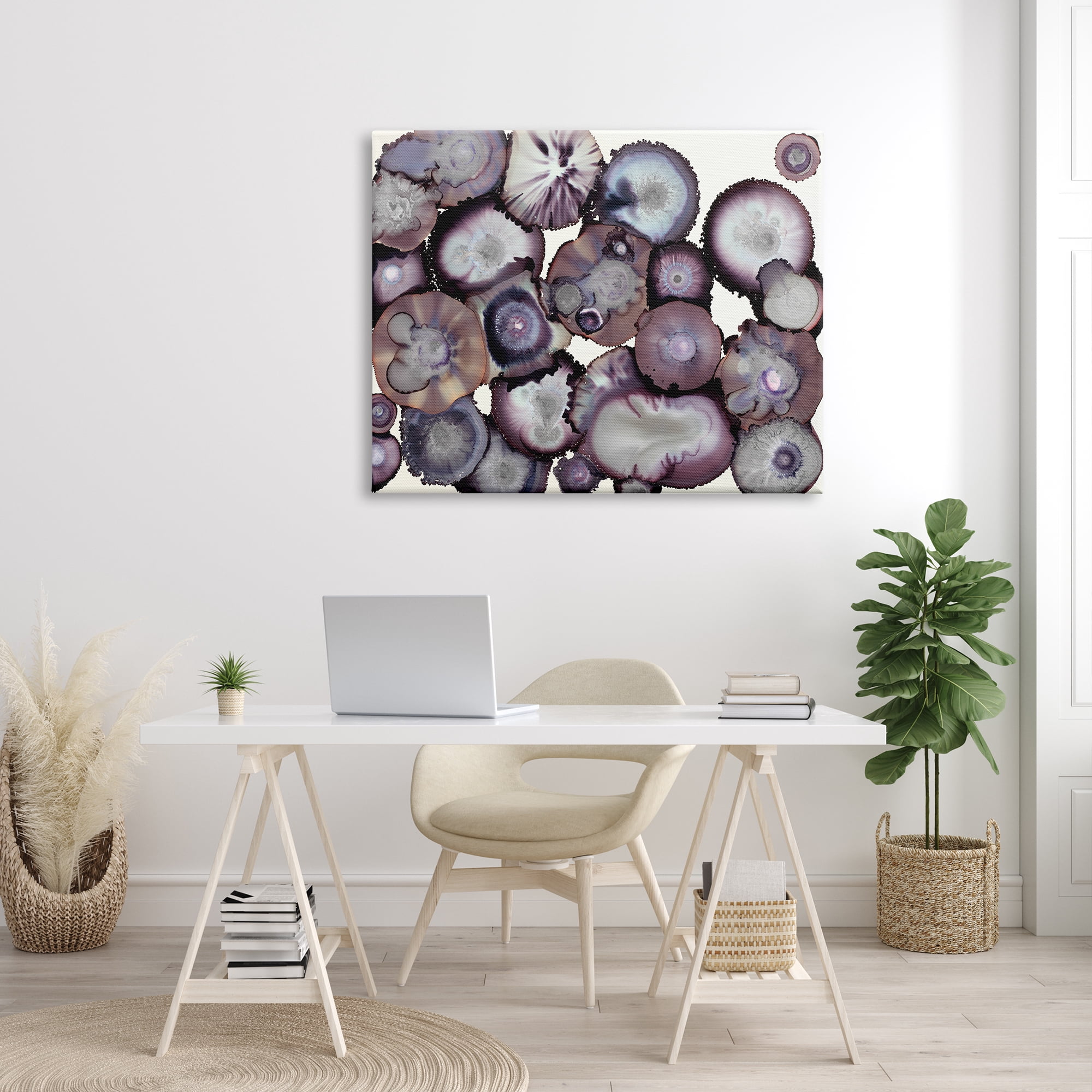 Stupell Industries Grey and Purple Abstract Geode , 36 x 48,Design by Laura Van Horne