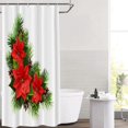 thumbnail image 3 of Red Christmas Christmas Decor Shower Curtain,White Flowers Polyester Shower Curtain for Shower Stall Bathroom Waterproof with 6 Hooks 36x72 Inch, 3 of 6