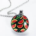 thumbnail image 2 of Watermelon Stunning Glass Circular Pendant Necklace - Women's Necklaces, 2 of 5