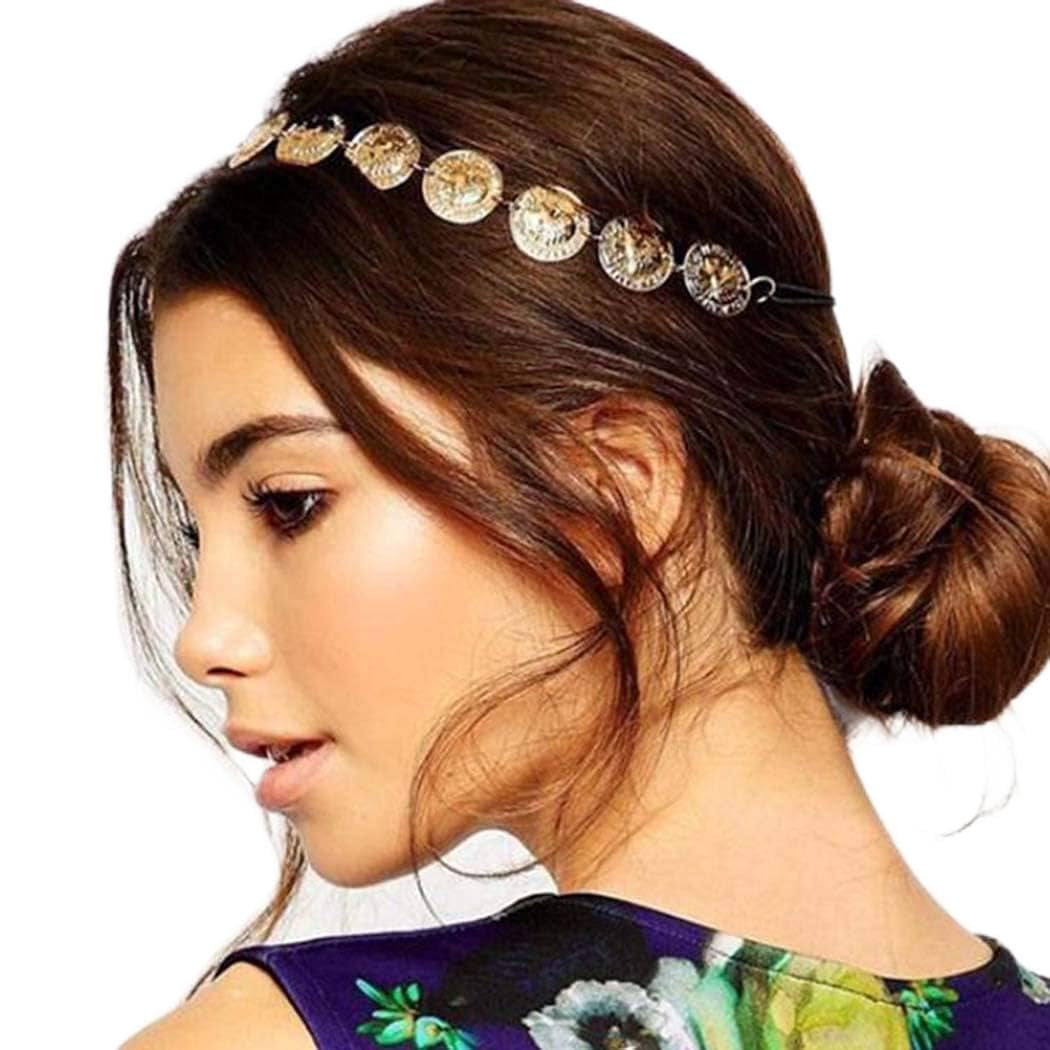 EcoNesxp Beautiful and Elegant Bohemian Head Chain Coin Elastic