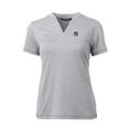thumbnail image 2 of Women's Cutter & Buck Heather Gray New York Yankees DryTec Forge Stretch V-Neck Blade Top, 2 of 3