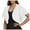 White, variant on Hueihxs Women Fashion Solid Short Sleeve Cropped Bolero Open Front Chiffon Cardigan