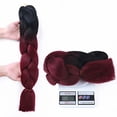 thumbnail image 5 of Benehair Jumbo Braiding Hair Synthetic Salon Crochet Braids Ombre for Twist Hair Extensions 24"/300g 3 Packs Dark Black to Dark Red, 5 of 8