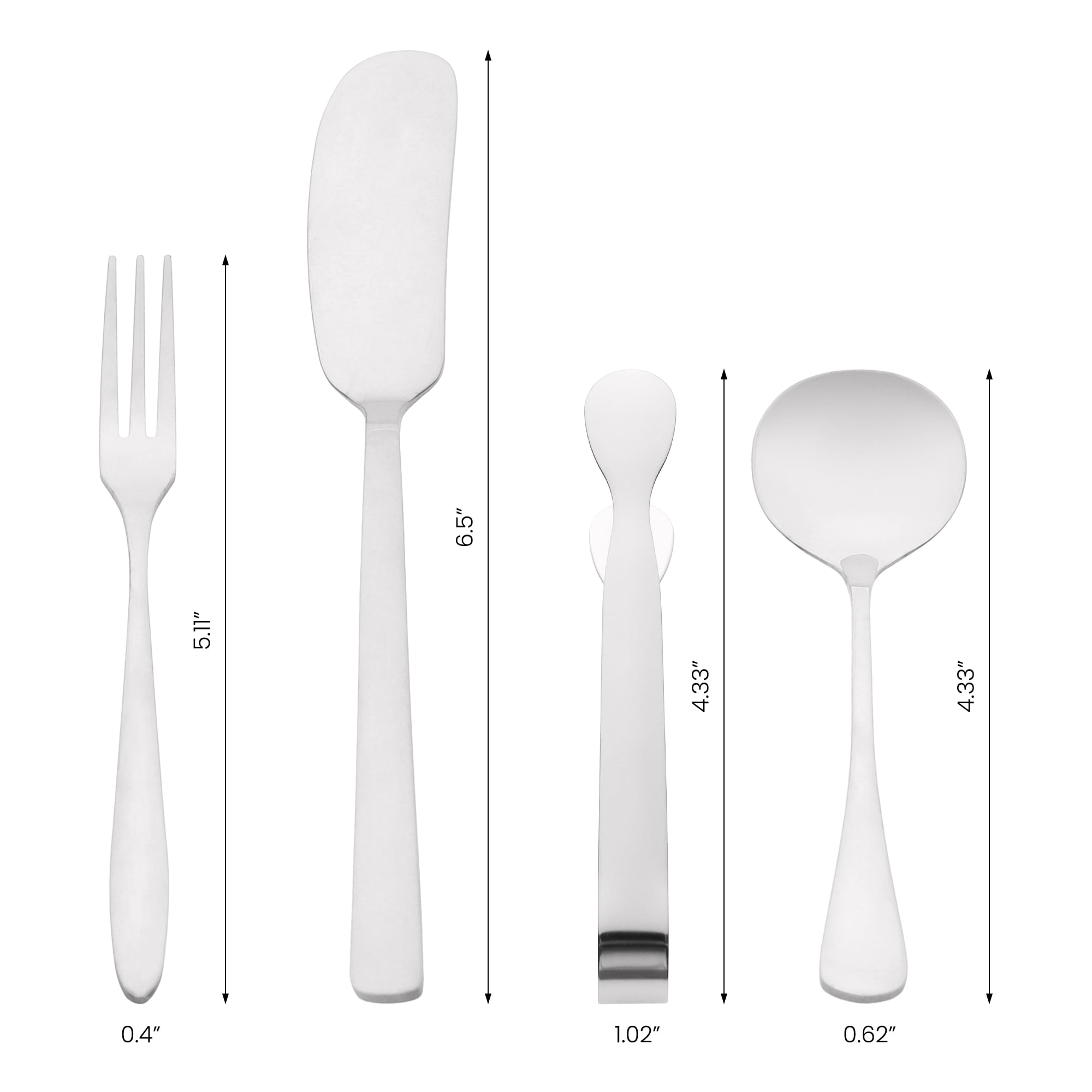 Unique Bargains Stainless Steel Flatware Set with Spoons and Forks Silver 16 Pcs