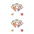 thumbnail image 1 of Justharion Christmas Static Sticker Fridge Window PVC Decal Home Office Shop Self -adhesive Decoration, Long Hat Santa Clause curve 2Set, 1 of 6