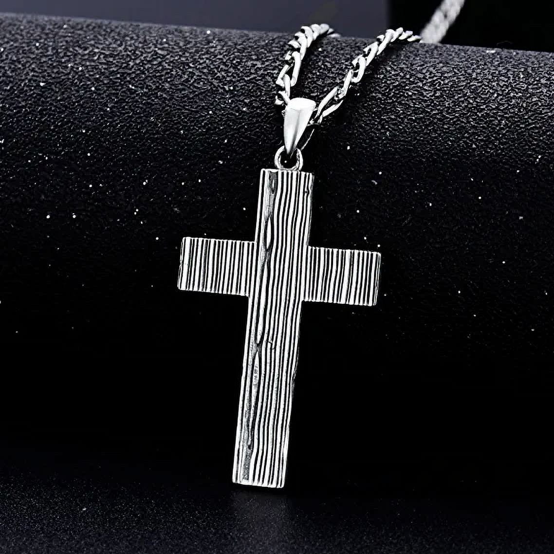 SISGEM 925 Sterling Silver Cross Pendant Necklace Cross Jewelry for Men
