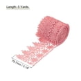 thumbnail image 2 of Uxcell 3.14 inch Wide 5 Yard Lace Ribbon Floral Pattern Dark Pink Embroidered Lace Trim for Sewing Making, Gift Wrapping, 2 of 5