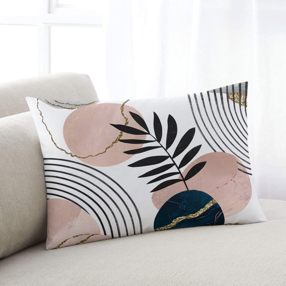 Boho Geometric Pillow Covers 20x26 Inch Standard Size, Modern Abstract Art Tropical Striped Decorative Pillowcase with Zipper, Microfiber Breathable Pillowcases for Sofa Bed Living Room