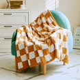 thumbnail image 3 of LAICAIW Checkered Throw Blanket，Checkered Blanket Throw Cute，Throw Blankets Checkerboard Grid Chessboard Gingham Warmer Comfort Plush Reversible Microfiber Cozy Decor For Home Bed Couch (Khaki, 60, 3 of 7