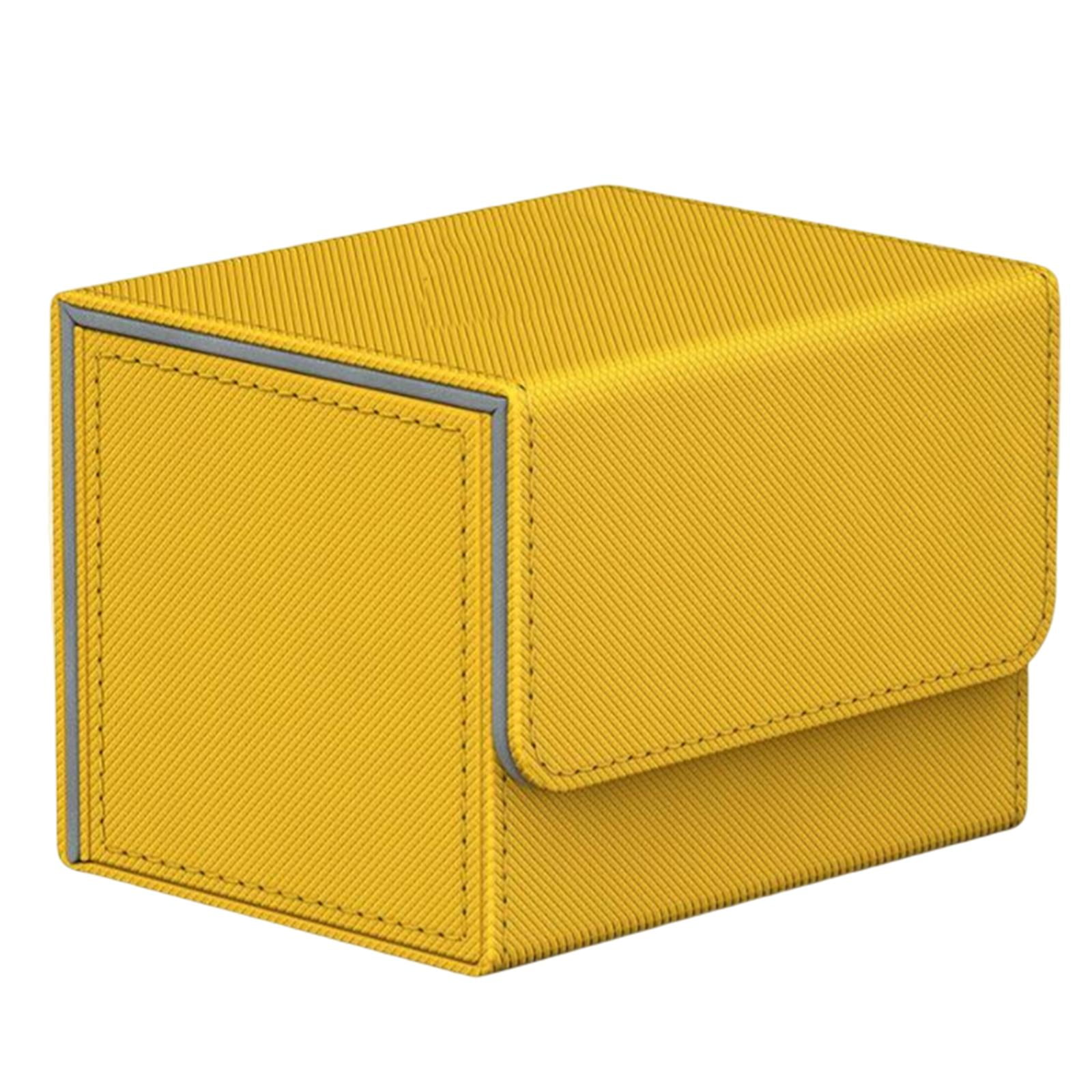 Trading Card Deck Box Holder Organizer Storage Closure Side Loading yellow