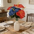 thumbnail image 4 of Danhjin 4th of July Artificial Flowers for Decoration, Patriotic Memorial Silk Bouquet Red White Blue Arrangement, 4 of 6