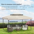 thumbnail image 3 of Outsunny Toit de Rechange pour Pavillon à Double Toit 13'x10 Pieds Beige, 3 of 10
