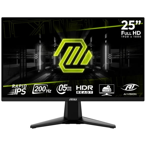 Monitor Gamer 25" MSI MAG 255F E20 0.5ms 200Hz Rapid IPS Full HD HDMI DisplayPort AMD FreeSync Premium
