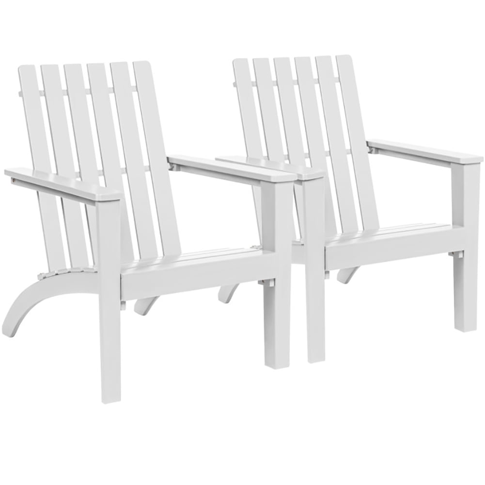 Aimee Lii Outdoor Durable Patio Acacia Wood Adirondack Lounge Armchair, Outdoor Patio Furniture, White