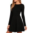 thumbnail image 4 of Jusfitsu Women's Long Sleeve Dress A-Line Skater Dress for Women Wedding Guest Dress, 4 of 6