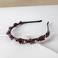 thumbnail image 2 of Riforla Versatile Rhinestone Headband for Women Handmade Elegant Hair Accessory for All Seasons and Special Events Watermelon Red, 2 of 9