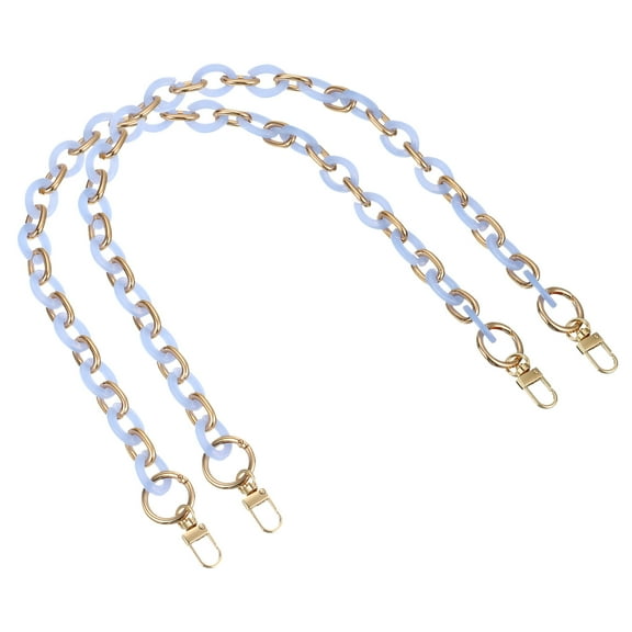 2Pack 24 Inch Acrylic Purse Chain Handle Purse with Buckles (Blue  Gold)