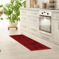 thumbnail image 2 of Wool Effect Wildflowers Kitchen Runner Rug 48 x 20 Inches Red Black, 2 of 5