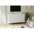 thumbnail image 6 of EastVita White Modern 6 Drawer Dresser for Bedroom with Gold Handle and Large Drawer, Wood Double Chest of Drawers and Storage Organizer for Living Room, 6 of 6