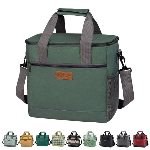 Bolsa aislante Cooler Iknoe, plegable, grande, para 24 latas