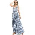 thumbnail image 4 of Aakaa Women's Tropical Parachute Maxi Dress (Large, White/Blue), 4 of 4