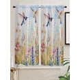 thumbnail image 2 of Spring Floral Bedroom Curtains 63 Inches length, Pastoral Rustic Hummingbird Botanical Window Treatment Curtain Drapes, Rod Pocket Curtain Panels for Living Room Kitchen, 42"x63", 2 Panels, 2 of 7
