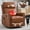 Deep Yellow, variant on Camel Brown Genuine Leather Manual Recliner Chair 360° Swivel Rocker 155° Recline with 8-Point Massage Heat for Living Room