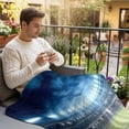 thumbnail image 5 of Stadiums Throw Flannel Blanket Rugby Sports Venues Sky Super Soft Cozy Bed Blanket, Lightweight Plush Fuzzy Bed Throw for Bedroom Sofa Couch Living Room 60x80In,, 5 of 9