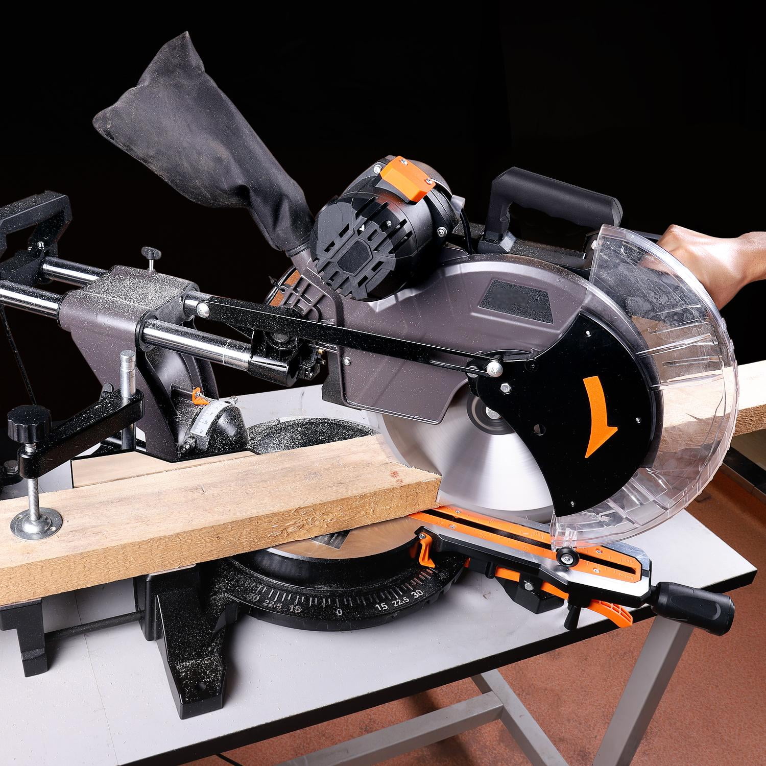 DOVAMAN 15A 12 in Dual Sliding Miter Saw, 3800 RPM
