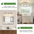 thumbnail image 7 of 3-Light Track Lighting Brushed Nickel Semi Flush Mount Ceiling Light with Clear Glass Shades Multi-Directional Track Spotlights for Kitchen Hallway Bathroom, Bulb Not Included, 7 of 7