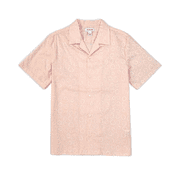 Calvin Klein Circular Print Camp Collar Short Sleeve Shirt, Strawberry Ash, XS