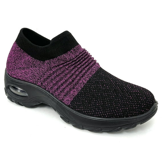 Women's Sock Sneakers Mesh Air Cushion Platform Fashion Walking Slip on Shoes