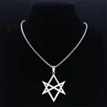 thumbnail image 4 of Hexagram 14K White Gold  Chain Necklaces for Women/Men Silver Color Pendant Necklace Jewelry collier femme, 4 of 7