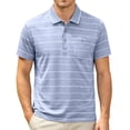 thumbnail image 2 of Antinious Men Stripe Print Collar Short Sleeve Trendy Business Casual Loose T-Shirts, 2 of 5